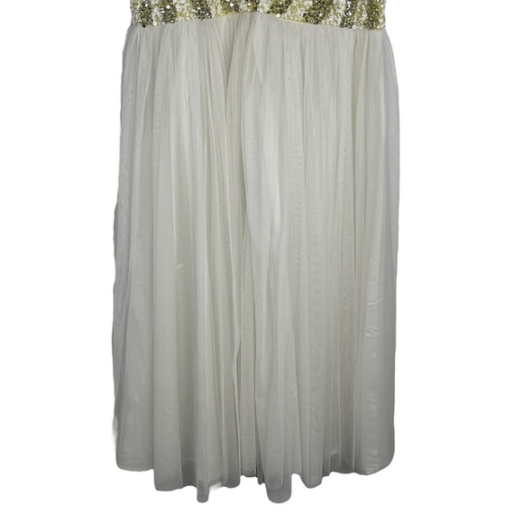 ASOS MAYA DELUXE SEQUIN MOCK NECK SLEEVELESS TULLE SKIRT MIDI BRIDESMAID DRESS - Picture 8 of 13